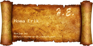 Homa Erik névjegykártya